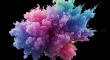 Fototapeta premium Abstract modern clouds of color smoke, colorful texture background. Colored fluid powder explosion, vape smoke liquid. abstract clouds design for banner, web, landing page, cover. 3D illustration