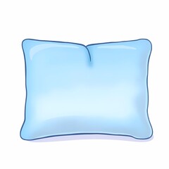 Dreamy Cushion: A soft, light blue pillow, inviting comfort and rest in a simplistic illustration
