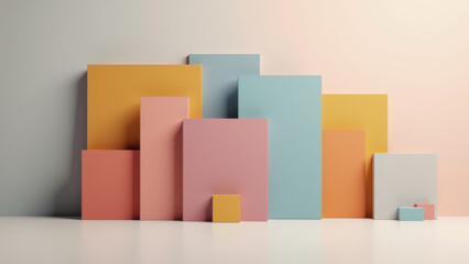 Obraz premium A stack of colorful acoustic foam panels.