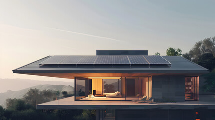 Obraz premium A house with a large window on the roof