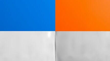 Naklejka premium Geometric Abstraction: A minimalistic study in color and form, with a quadrant design featuring vibrant blue, energetic orange, and two shades of muted gray.