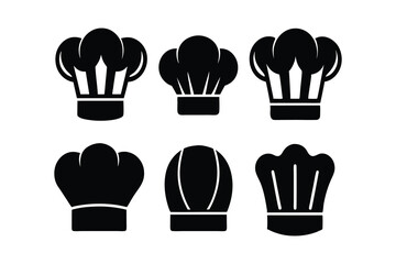  hat chef icon set 