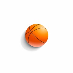 Fototapeta premium Basketball: A detailed top view of an orange basketball with iconic black lines rests, presenting the object in a clear and straightforward perspective.