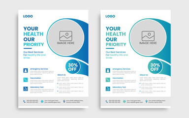 Modern medical corporate healthcare Flyer Template.