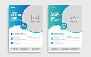 Modern medical corporate healthcare Flyer Template.