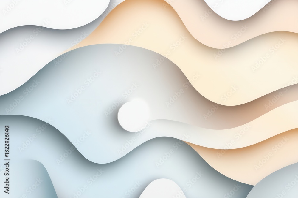 Aufkleber Modern minimalist geometric design featuring soft pastel tones and smooth gradients creating an elegant background for creative projects