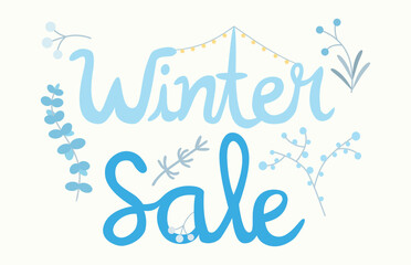 Winter Sale banner illustration vector