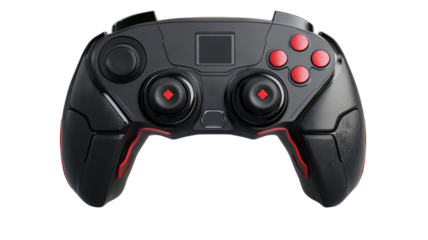 Modern wireless game controller isolated on transparent background