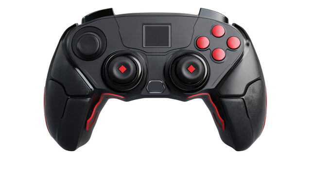Modern wireless game controller isolated on transparent background