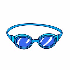 Fototapeta premium Aquatic Eye Protection: Dive into the world of swimming with these cool blue goggles. They offer clear vision and secure fit for ultimate underwater adventures.