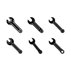 Naklejka premium Clean wrench icon vector for mechanical, repair, and industrial graphic design projects.
