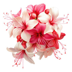 Obraz premium Floral Fantasy: An artistic display of vibrant, delicate flowers, painted in a vivid palette of pink and white. Evoking the essence of spring with elegance and beauty.