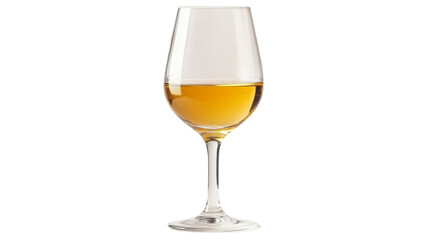 Glass of white wine on transparent background, perfect for compositions