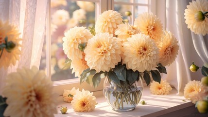 flowers in vase ,  AI Generated.