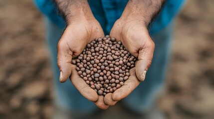 Farmer Carefully Collecting Heirloom Seeds for Sustainable Agriculture