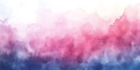A soft and dreamy watercolor painting with pink and blue hues blending seamlessly. Perfect for backgrounds, design projects, and artistic textures. High-resolution artistic composition.