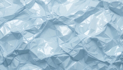 Obraz premium Layered crumpled plastic texture with glossy sheen and soft random light reflections