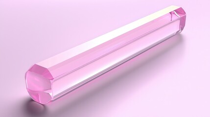 Elegant Transparent Pink Crystal Stick on Soft Pink Background
