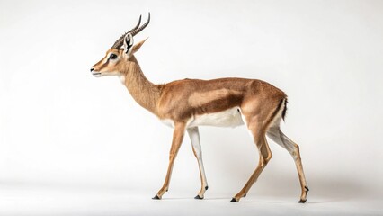Obraz premium Gazelle in full view on white studio background