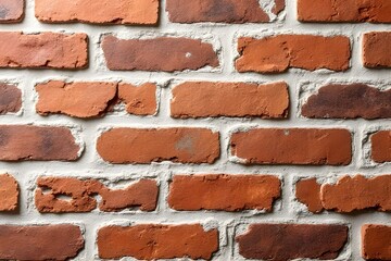 Rustic Red Brick Wall Texture Close Up for Interior Design