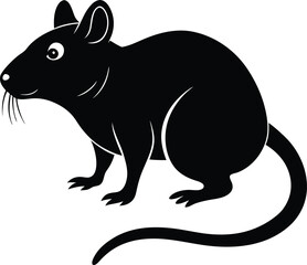 Rat Silhouette Vector Design, Rat Icon, Mouse Vector