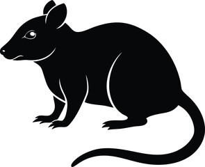 Rat Silhouette Vector Design, Rat Icon, Mouse Vector