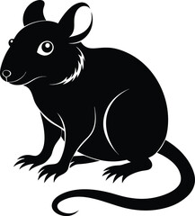 Rat Silhouette Vector Design, Rat Icon, Mouse Vector
