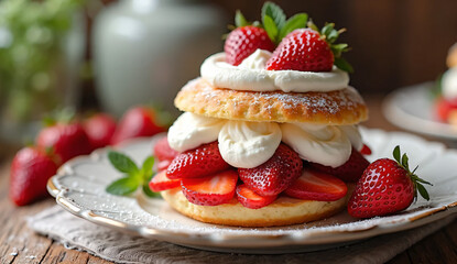 strawberry and cream cake
