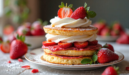 cake with strawberries