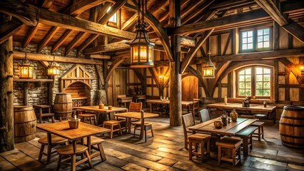 Fototapeta premium Medieval Tavern Interior