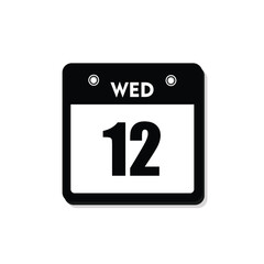 Fototapeta premium calender icon, 12 wednesday icon with white background