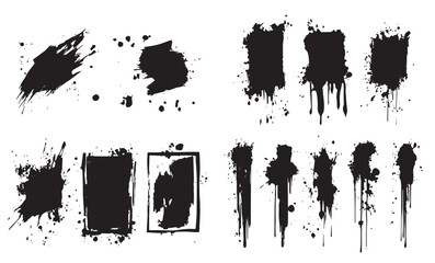 Ink plash illustration brush design in vector black