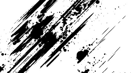 Fototapeta premium Grunge black and white urban vector texture. design brush strokes. Overlay texture. Faded black-white dyed paper texture. Sketch grunge design. Use for poster, cover, banner, mock-up, stickers layout.