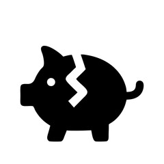 Obraz premium piggy bank breaking pictogram on transparent background 