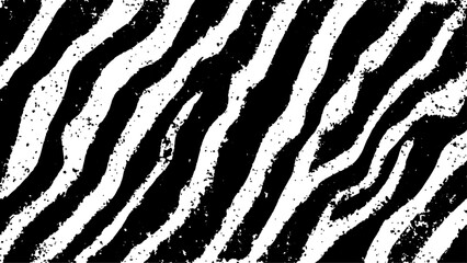 Texture with plain black and white zebra pattern, Black and white wavy stripes.  Abstract background. abstract graffiti shape in black and white, aligned with viewer’s perspective.