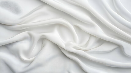 Obraz premium Flowing White Fabric Texture With Soft Folds And Elegant Drapery In Gentle Light For Abstract Background Designs
