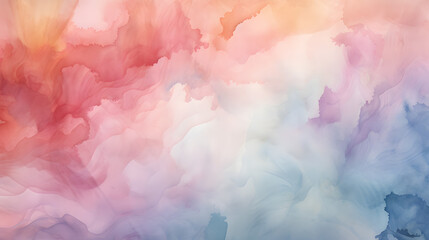 A colorful painting with a pink and blue background