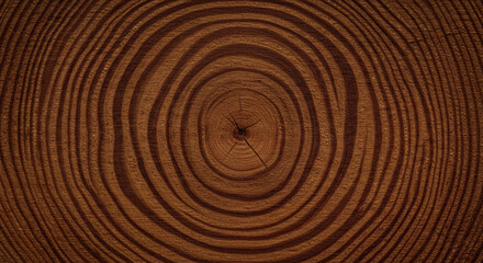 Fototapeta premium Wood Slice: Annual Rings, Tree Trunk Texture, Natural Pattern | Detailed Grain, Brown Timber
