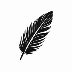 Obraz premium Goose Feather silhouette in black on a white background