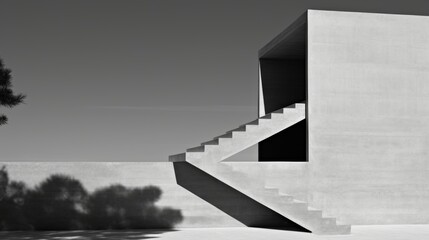 Fototapeta premium Elegant modern architecture a minimalist approach with clean lines and light shadow interplay