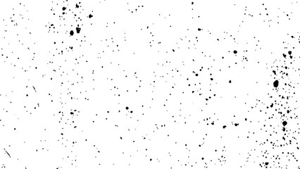 Black spots of paint and dust on a white background. dust overlay texture, noise particles, and grunge isolate on transparent white background.