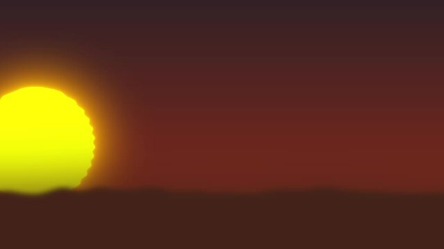 Seamless animation of the sun rising and setting over a smooth gradient sky. Perfect for time-lapse concepts, atmospheric visuals, and nature-inspired backgrounds.