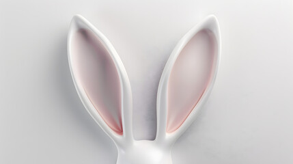 A white rabbit with pink ears
