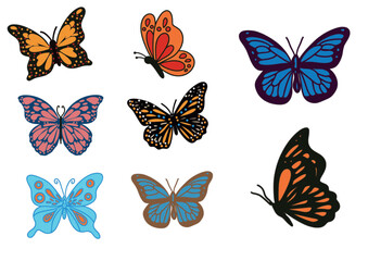 colorful butterfly vectors that can be used for icons, illustrations and backgrounds
