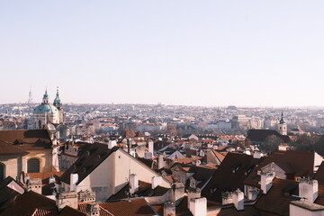 チェコ、プラハの街並み：view from the Prague Castle in the Czech Republic