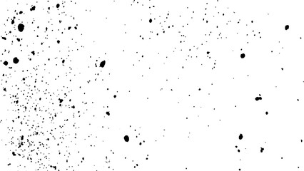 Black spots of paint and dust on a white background. dust overlay texture, noise particles, and grunge isolate on transparent white background.