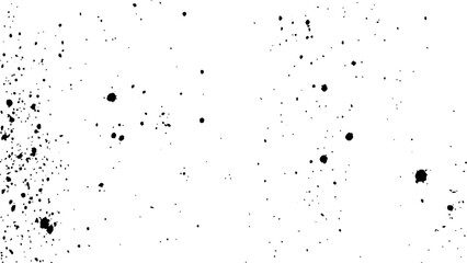 Black spots of paint and dust on a white background. dust overlay texture, noise particles, and grunge isolate on transparent white background.