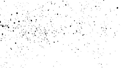 Black spots of paint and dust on a white background. dust overlay texture, noise particles, and grunge isolate on transparent white background.
