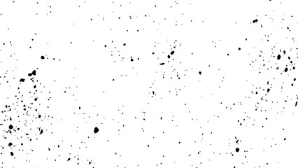 Black spots of paint and dust on a white background. dust overlay texture, noise particles, and grunge isolate on transparent white background.
