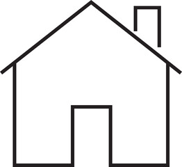 Web home line icon. Home page for apps and websites, house symbol isolated on transparent background. Main page, homepage, webpage, button. Vector illustration.
